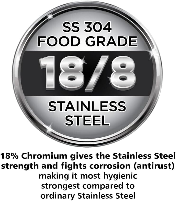 Hawkins Stainless Steel Induction Compatible Pressure Cooker, 5 Litre Capacity,